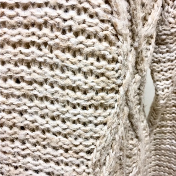 Bluenotes Women Cable Knit Sweater Chunky Beige Loose Fit Cowl Neck Small - Picture 5 of 11